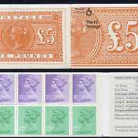 Great Britain 1981-85 Postal History series #06 (QV £5 Orange) £1.43 booklet complete with selvedge at right SG FN5B