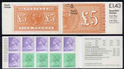 Great Britain 1981-85 Postal History series #06 (QV £5 Orange) £1.43 booklet complete with selvedge at right SG FN5B