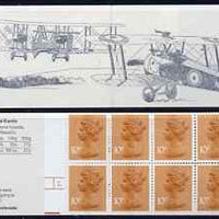 Great Britain 1979-81 Military Aircraft #2 (Sopwith Camel & Vickers Vimy) £1.00 folded booklet with cyl number in margin at left SG FH2A