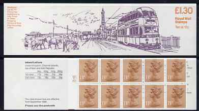 Great Britain 1984-85 Trams #3 (Blackpool) £1.30 folded booklet with cyl number in margin at left SG FL5A