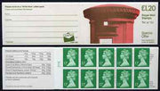 Great Britain 1986 Pillar Box (Write Now) £1.20 folded booklet with cyl number in margin at left SG FJ4A