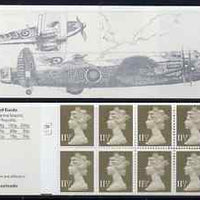 Great Britain 1979-81 Military Aircraft #5 (Spitfire & Lancaster) £1.15 folded booklet with cyl number in margin at left SG FI1A