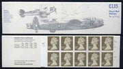Great Britain 1979-81 Military Aircraft #5 (Spitfire & Lancaster) £1.15 folded booklet with cyl number in margin at left SG FI1A