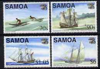 Samoa 1999 Australia 99 Stamp Exhibition perf set of 4 (Maritime Heritage) unmounted mint SG 1038-41