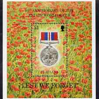 St Helena 1995 50th Anniversary of end of World War II perf m/sheet unmounted mint SG MS 698