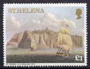 St Helena 1976 Aquatints definitive £1 St Helena in 1815, unmounted mint SG 330A