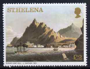 St Helena 1976 Aquatints definitive £2 Sugar Loaf Hill in 1821, unmounted mint SG 331A