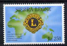 Sierra Leone 1992 Anniversaries & Events - International Lions Club perf 250L unmounted mint SG 1948*