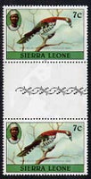 Sierra Leone 1980-82 Birds - Didric Cuckoo 7c (with 1982 imprint date) unmounted mint gutter pair SG 626B. NOTE - this item has been selected for a special offer with the price significantly reduced