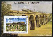St Thomas & Prince Islands 1989 Railway Locos (Philippines) perf m/sheet fine cto used