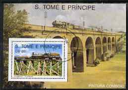 St Thomas & Prince Islands 1989 Railway Locos (Philippines) perf m/sheet fine cto used