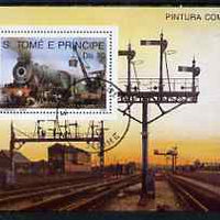 St Thomas & Prince Islands 1989 Railway Locos (Asian) perf m/sheet fine cto used