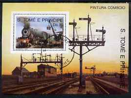 St Thomas & Prince Islands 1989 Railway Locos (Asian) perf m/sheet fine cto used