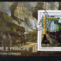 St Thomas & Prince Islands 1989 Railway Locos (Spain) perf m/sheet fine cto used
