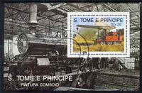 St Thomas & Prince Islands 1989 Railway Locos (India) perf m/sheet fine cto used