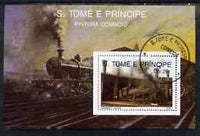 St Thomas & Prince Islands 1989 Railway Locos (Japan) perf m/sheet fine cto used