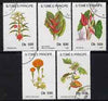 St Thomas & Prince Islands 1993 Flowers perf set of 5 fine cto used