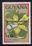 Guyana 1990 (?) George Washington opt on $7.65 orchid (Vanilla i) from World Personalities overprints, unmounted mint as SG type 465