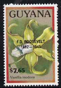Guyana 1990 (?) F D Roosevelt opt on $7.65 orchid (Vanilla i) from World Personalities overprints, unmounted mint as SG type 465