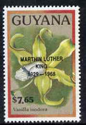 Guyana 1990 (?) Martin Luther King opt on $7.65 orchid (Vanilla i) from World Personalities overprints, unmounted mint as SG type 465