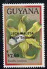 Guyana 1990 (?) Lech Walesa opt on $7.65 orchid (Vanilla i) from World Personalities overprints, unmounted mint as SG type 465