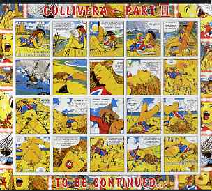 Benin 2003 Gullivera's Travels #02 - (Strip Cartoon) imperf sheetlet of 20 (2 values + 18 labels) unmounted mint