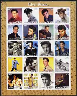 Benin 2003 Elvis Presley imperf sheetlet containing set of 20 values unmounted mint