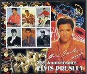 Benin 2002 Elvis Presley 25th Death Anniversary special large imperf sheet containing 6 values unmounted mint