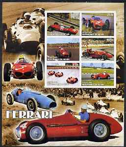 Benin 2002 Ferrari Racing Cars special large imperf sheet containing 6 values unmounted mint