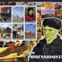 Benin 2002 The Impressionists #4 special large imperf sheet containing 6 values unmounted mint