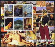 Benin 2002 The Impressionists #5 special large imperf sheet containing 6 values unmounted mint