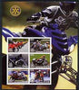 Benin 2003 Motorcycles large imperf sheet containing 6 values each with Rotary Logo, unmounted mint