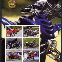 Benin 2003 Motorcycles large imperf sheet containing 6 values each with Rotary Logo, unmounted mint