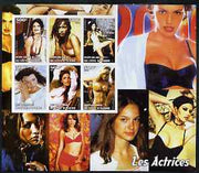 Ivory Coast 2003 Actresses large imperf sheet containing 6 values, (showing C Zeta-Jones, J Lopez, P Cruz etc) unmounted mint
