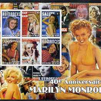 Benin 2002 40th Death Anniversary of Marilyn Monroe #02 special large imperf sheet containing 6 values unmounted mint