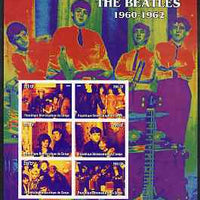 Congo 2004 The Beatles (1960-62) large imperf sheet containing 6 values, unmounted mint
