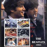 Congo 2004 The Beatles (1964) large imperf sheet containing 6 values, unmounted mint