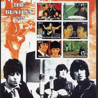 Congo 2004 The Beatles (1965) large imperf sheet containing 6 values, unmounted mint