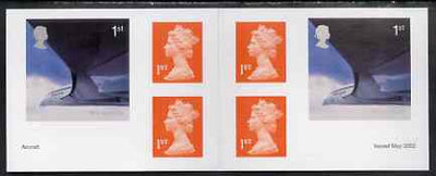 Great Britain 2002 Airliners - self-adhesive booklet containing 6 x first class stamps (2 x Concorde & 4 x Machins)