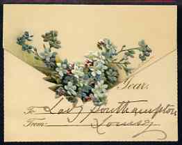 Great Britain 1893 New Year Greeting card from PRINCESS LOUISE to Lady Southampton, plus modern photograph of Louise, Marchioness of Lorne, Queen Victoria's sixth child.,(Lady Ismay Southampton was Lady-in-Waiting to Queen Victori……Details Below