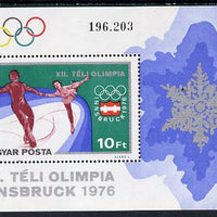 Hungary 1975 Winter Olympics m/sheet (Skating) SG MS 3012 (mi Bl 116)