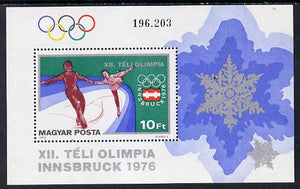 Hungary 1975 Winter Olympics m/sheet (Skating) SG MS 3012 (mi Bl 116)