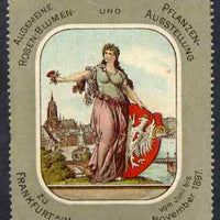 Cinderella - Germany 1897 Rose Flower & Plant Exhibition, Frankfurt, perf label very fine with full gum