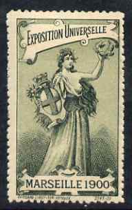 Cinderella - France 1900 International Exhibition, Marseille, perf label very fine with full gum