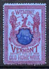 Cinderella - United States 1901 Vermont Old Home Week, perf label #5 in blue & red on blue very fine with full gum