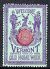 Cinderella - United States 1901 Vermont Old Home Week, perf label #6 in red & blue on green very fine with full gum