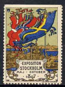 Cinderella - Sweden 1897 Exhibition, Stockholm perf label (perf on 3 sides) very fine with full gum