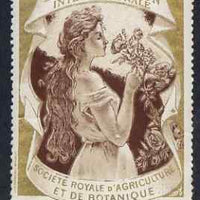 Cinderella - Belgium 1998 Royal Society of Agriculture & Botany Exhibition, Gand (Ghent) perf label (Gold background) slight wrinkles & signs of ageing with full gum