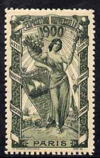 Cinderella - France 1900 International Exhibition, Paris, perf label #1 in sage-green, fine with full gum