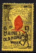 Cinderella - United States 1900 Maine's Old Home Week, perf label #2 in red & black on yellow very fine with full gum
